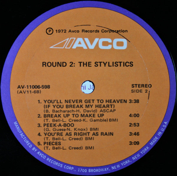 The Stylistics - Round 2 (Vinyl, LP, Album, Repress, Stereo) Good Plus (G+) / Very Good (VG)
