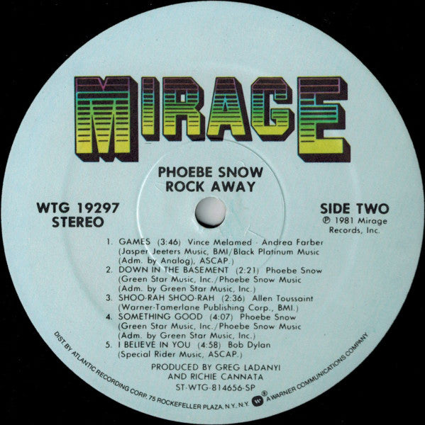Phoebe Snow - Rock Away (Vinyl, LP, Album, Stereo) Very Good (VG) / Very Good Plus (VG+)