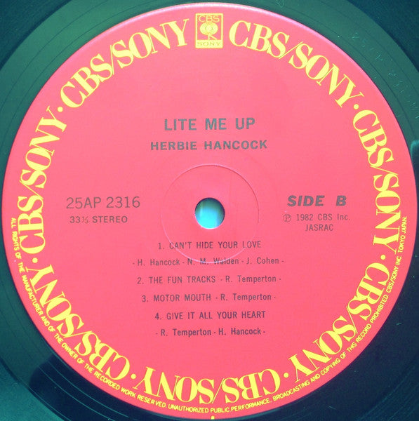 Herbie Hancock - Lite Me Up = ライト・ミー・アップ (Vinyl, LP, Album, Stereo)