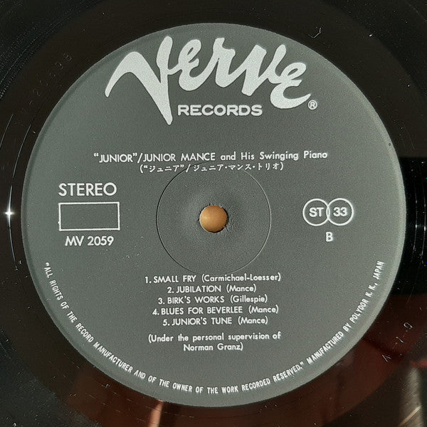 Junior Mance - Junior (Vinyl, LP, Album, Reissue, Stereo)