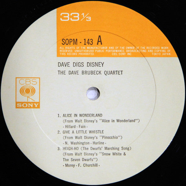 The Dave Brubeck Quartet - Dave Digs Disney (Vinyl, LP, Album, Reis...