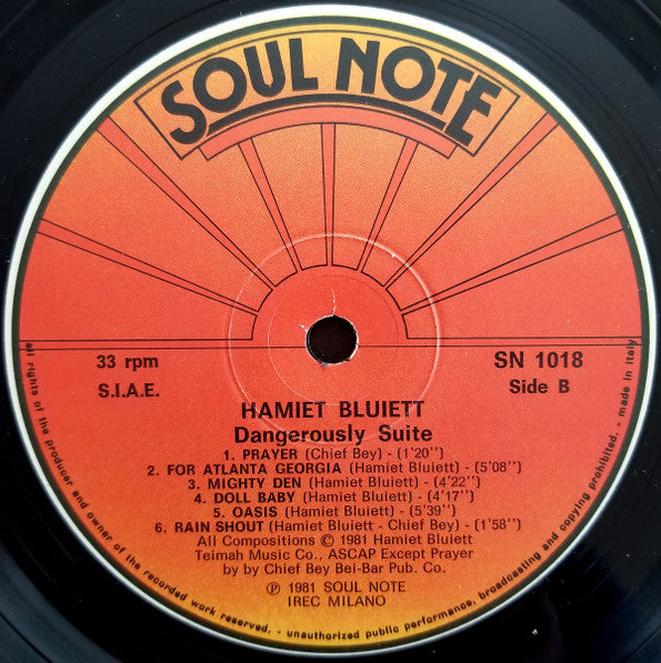 Hamiet Bluiett - Dangerously Suite (Vinyl, LP, Album) Very Good (VG) / Very Good (VG)