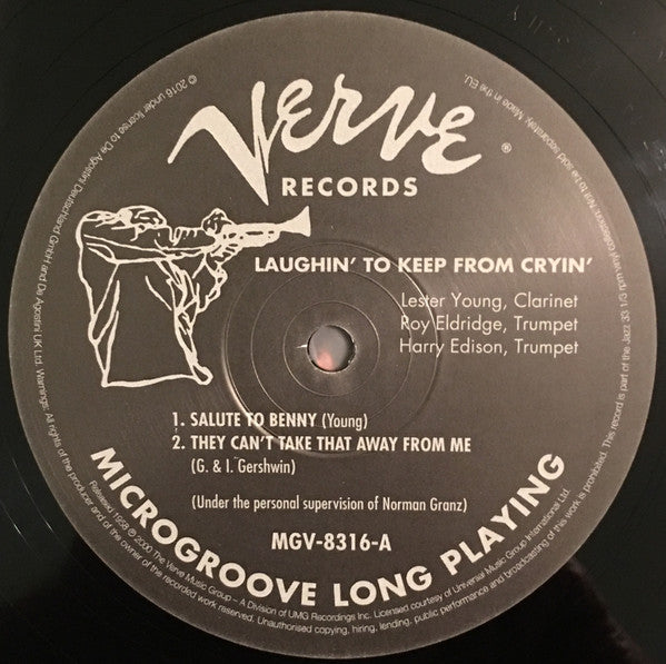 Lester Young - Laughin' To Keep From Cryin' (Vinyl, LP, Album, Reissue) Very Good (VG) / Very Good Plus (VG+)