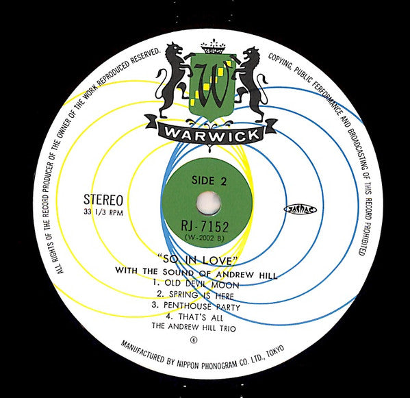 Andrew Hill - So In Love (Vinyl, LP, Album, Reissue, Stereo)