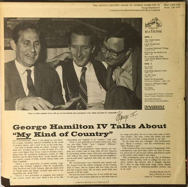 George Hamilton IV - The Gentle Country Sound Of George Hamilton IV (Vinyl, LP, Album, Stereo) Good Plus (G+) / Good Plus (G+)