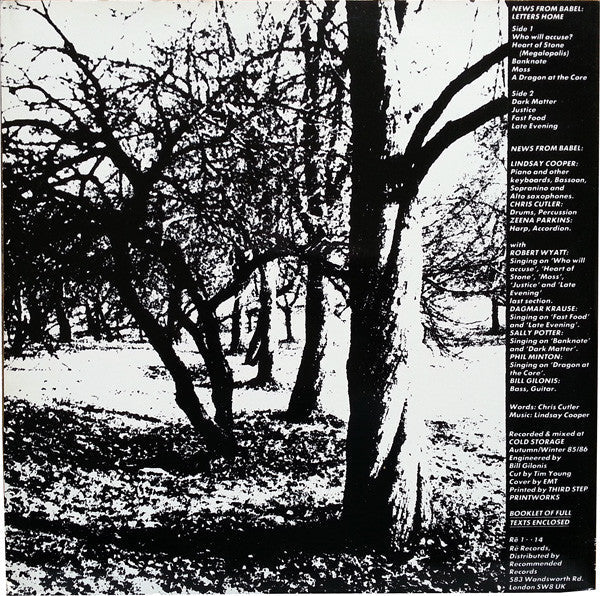 News From Babel - Letters Home (Vinyl, LP, 45 RPM, Album) Very Good (VG) / Very Good (VG)