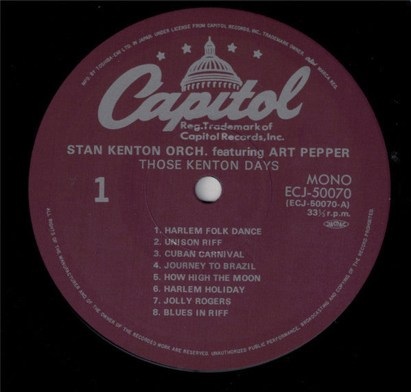 Art Pepper - Those Kenton Days (Vinyl, LP, Compilation, Mono)