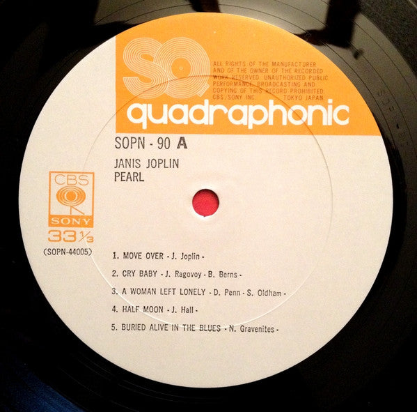 Janis Joplin - Pearl (Vinyl, LP, Album, Reissue, Quadraphonic) Very Good Plus (VG+) / Very Good (VG)