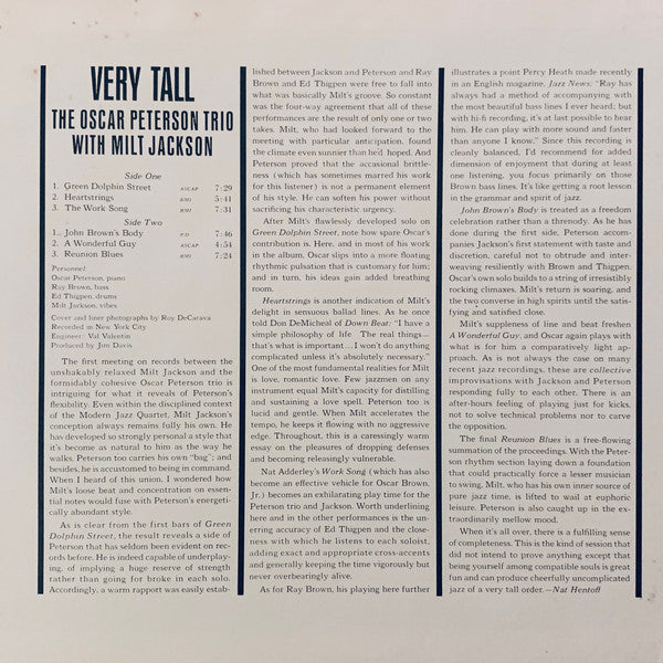 The Oscar Peterson Trio - Very Tall (Vinyl, LP, Album, Reissue, Ste...