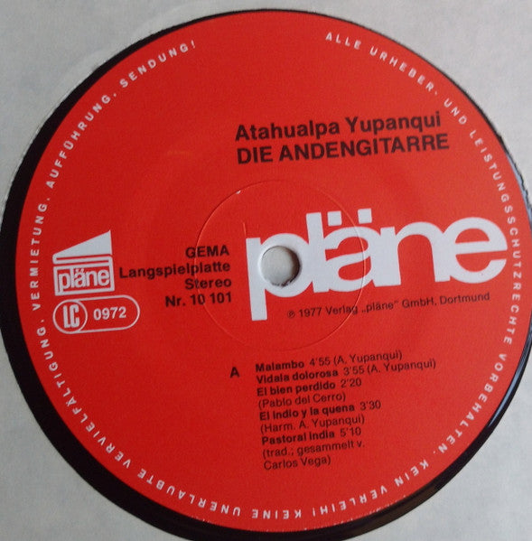 Atahualpa Yupanqui - Die Andengitarre (Vinyl, LP, Album) Very Good (VG) / Very Good Plus (VG+)