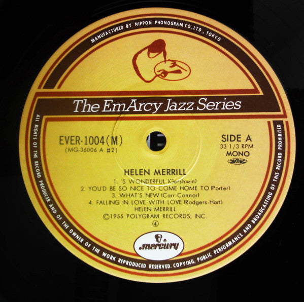Helen Merrill - Helen Merrill (Vinyl, LP, Album, Reissue, Mono)