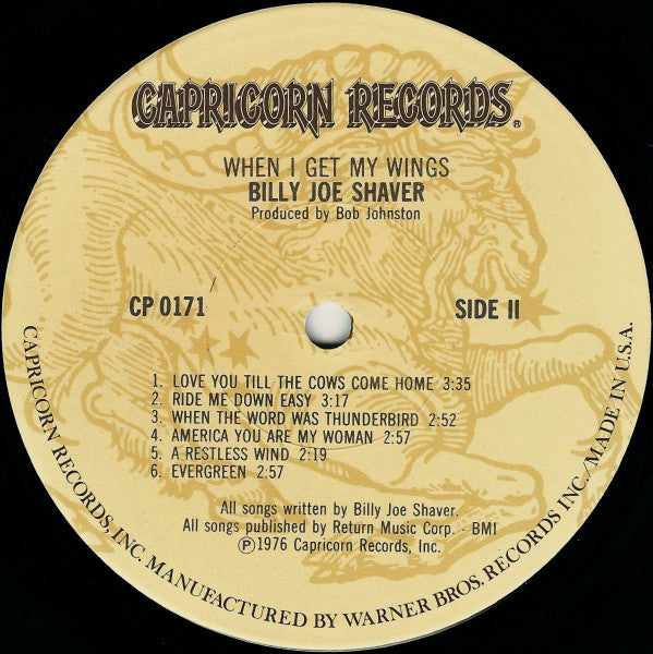 Billy Joe Shaver - When I Get My Wings (Vinyl, LP, Album) Very Good (VG) / Very Good (VG)