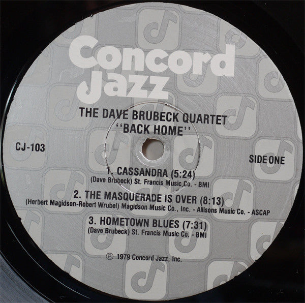 The Dave Brubeck Quartet - Back Home (Vinyl, LP, Album, Stereo) Very Good Plus (VG+) / Very Good Plus (VG+)