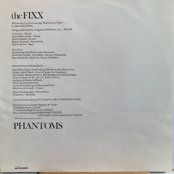 The Fixx - Phantoms (Vinyl, LP, Album, Reissue, Stereo) Very Good Plus (VG+) / Good Plus (G+)