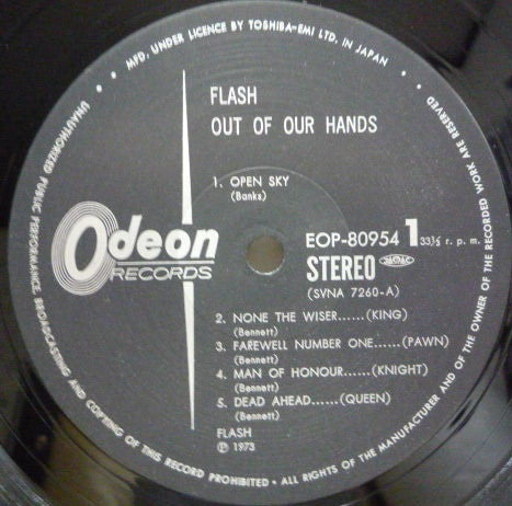 Flash (25) - Out Of Our Hands (Vinyl, LP, Album) Very Good Plus (VG+) / Very Good (VG)