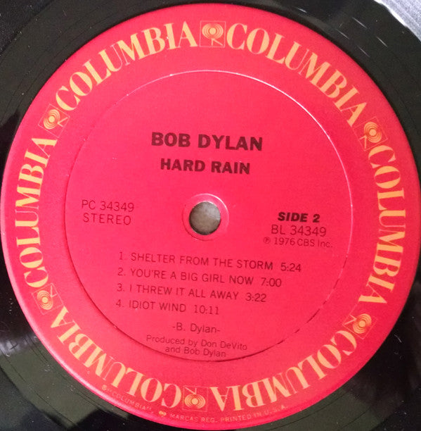 Bob Dylan - Hard Rain (Vinyl, LP, Album, Reissue) Very Good Plus (VG+) / Very Good (VG)