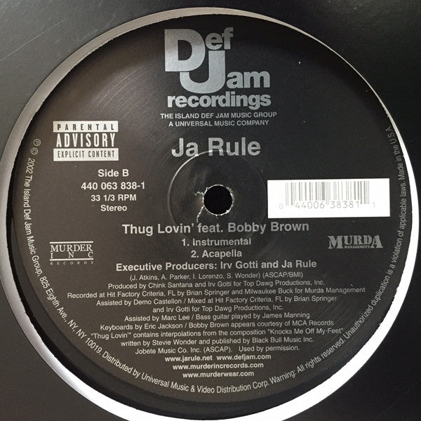 Ja Rule - Thug Lovin' (Vinyl, 12", 33 ⅓ RPM, Single) Very Good (VG) / Very Good (VG)