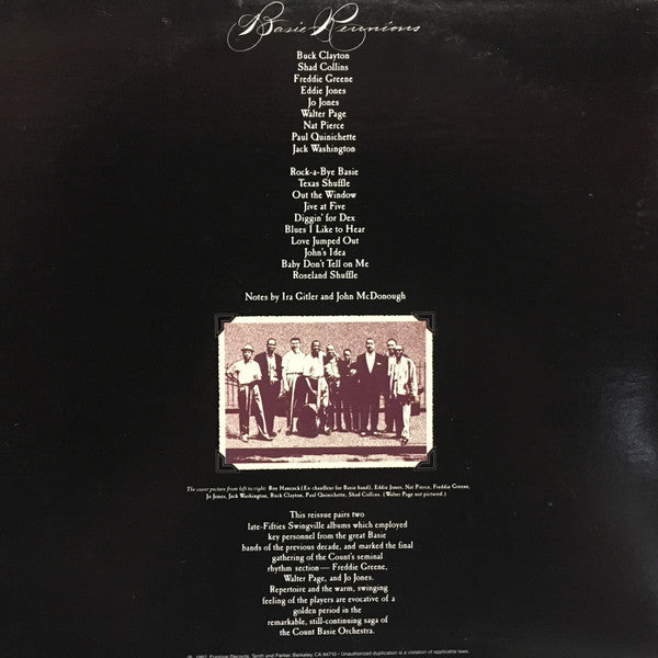 Buck Clayton - Basie Reunions (Vinyl, Vinyl, All Media, LP, Album, Reissue, LP, Album, Reissue, Compilation, Remastered) Very Good Plus (VG+) / Very Good (VG)
