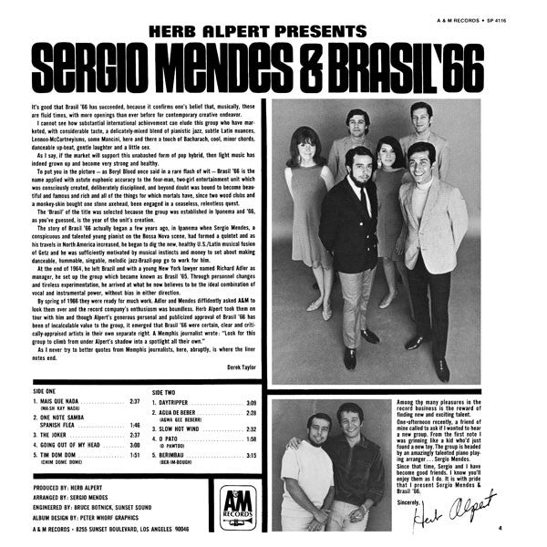 Herb Alpert - Herb Alpert Presents Sergio Mendes & Brasil '66 (Vinyl, LP, Album, Reissue) Very Good Plus (VG+) / Very Good (VG)
