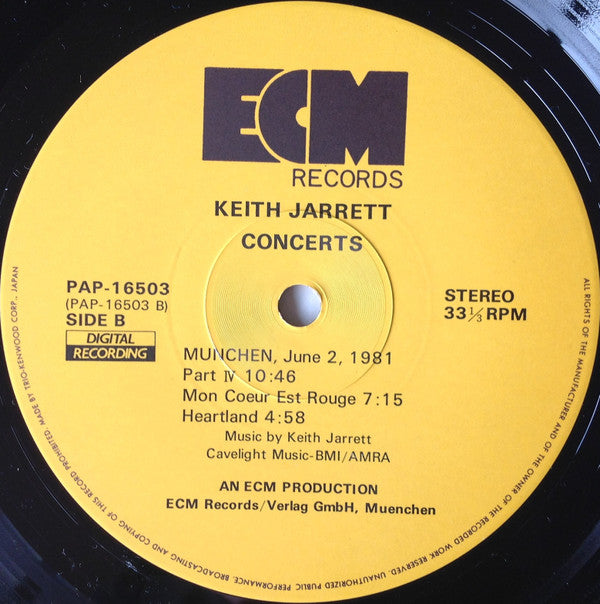 Keith Jarrett - Concerts (Vinyl, Box Set, LP, Album)