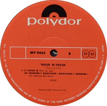 Focus (2) - Focus 3 (2xVinyl, LP, Album, Stereo) Very Good Plus (VG+) / Very Good Plus (VG+)
