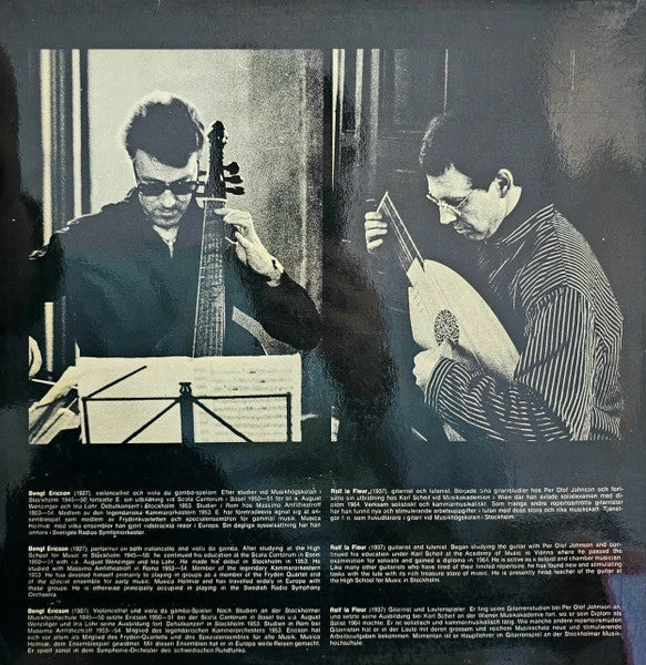 Bengt Ericson - Ortiz, Morley, Dowland, Rauh, Newsidler, Ballard, Robinson, Abel, De Caix D'Hervelois (Vinyl, LP, Reissue, Stereo) Very Good (VG) / Very Good Plus (VG+)