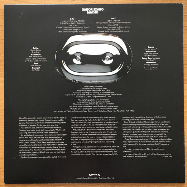 Gabor Szabo - Macho (Vinyl, LP, Album, Limited Edition, Reissue, Stereo) Very Good Plus (VG+) / Very Good Plus (VG+)