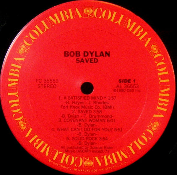 Bob Dylan - Saved (Vinyl, LP, Album) Very Good (VG) / Very Good (VG)