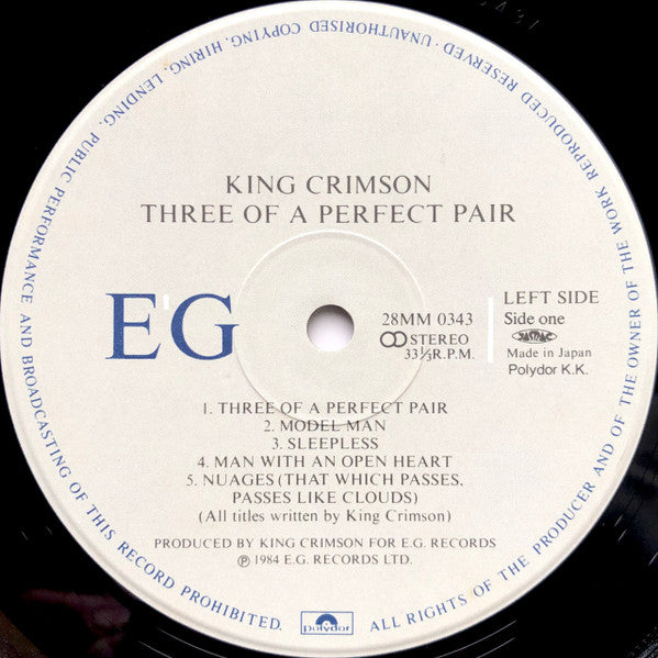 King Crimson - Three Of A Perfect Pair = スリー・オブ・ア パーフェクト・ペアー (Vinyl...