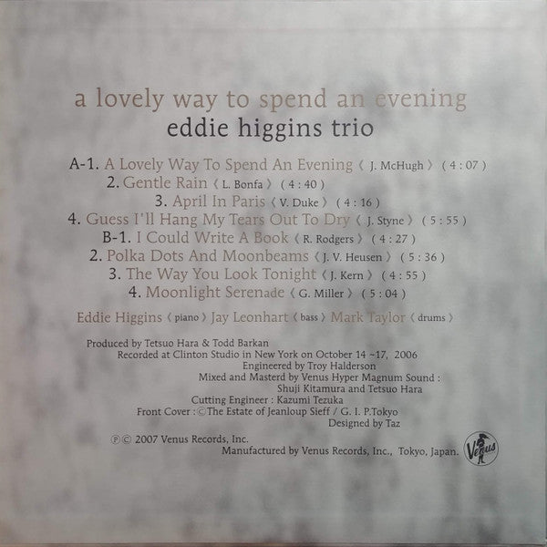 The Eddie Higgins Trio - A Lovely Way To Spend An Evening (Vinyl, LP, Album) Very Good Plus (VG+) / Near Mint (NM or M-)