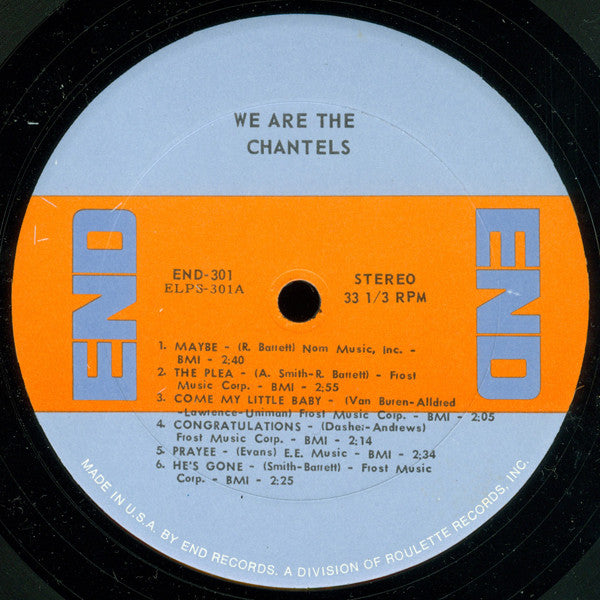 The Chantels - We Are The Chantels (Vinyl, LP, Album, Reissue, Stereo) Very Good Plus (VG+) / Very Good (VG)