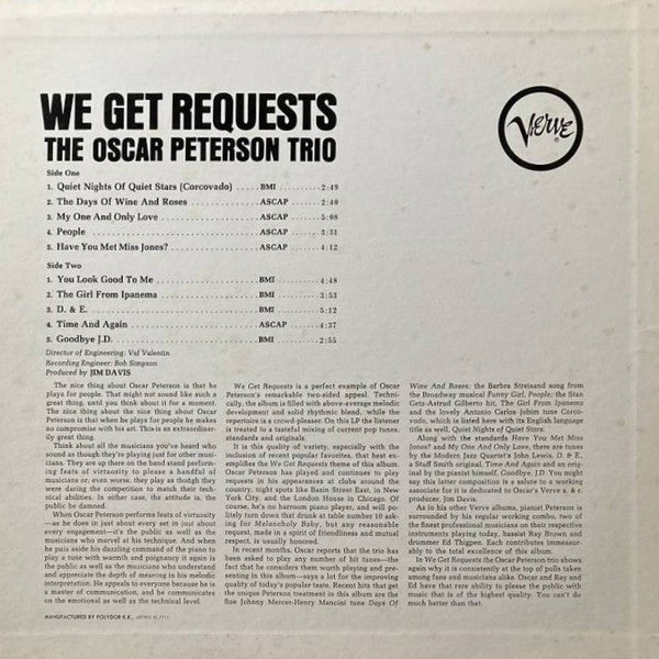 The Oscar Peterson Trio - We Get Requests (Vinyl, LP, Album, Reissu...