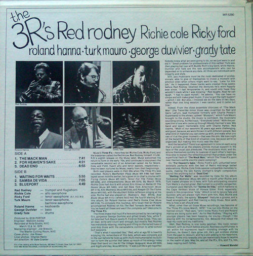 Red Rodney - The 3 R's (Vinyl, LP, Album) Good Plus (G+) / Good (G)