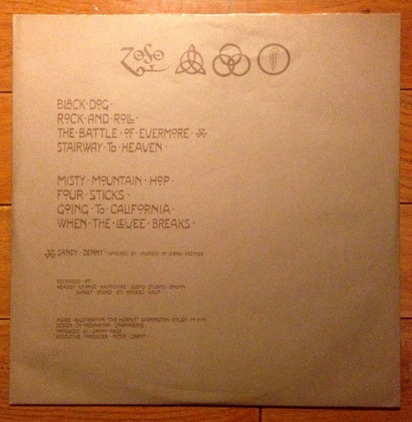 Led Zeppelin - IV = レッド・ツェッペリン IV (Vinyl, LP, Album, Reissue, Stereo) Near Mint (NM or M-) / Very Good Plus (VG+)