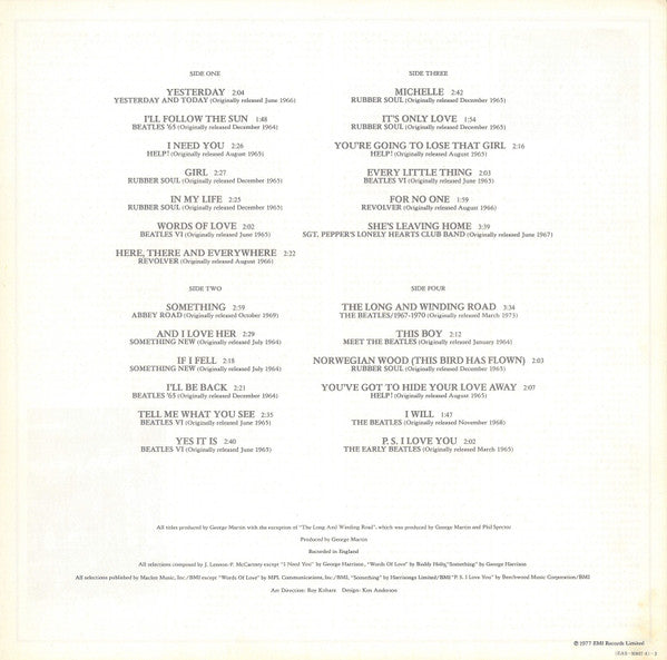 The Beatles - Love Songs = ラヴ・ソングス (2xVinyl, LP, Album, Compilation, Stereo) Very Good Plus (VG+) / Very Good Plus (VG+)