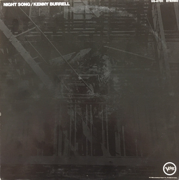 Kenny Burrell - Night Song (Vinyl, LP, Album, Stereo) Very Good (VG) / Good Plus (G+)
