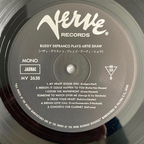 Buddy DeFranco - Buddy De Franco Plays Artie Shaw (Vinyl, LP, Reissue) Near Mint (NM or M-) / Very Good Plus (VG+)