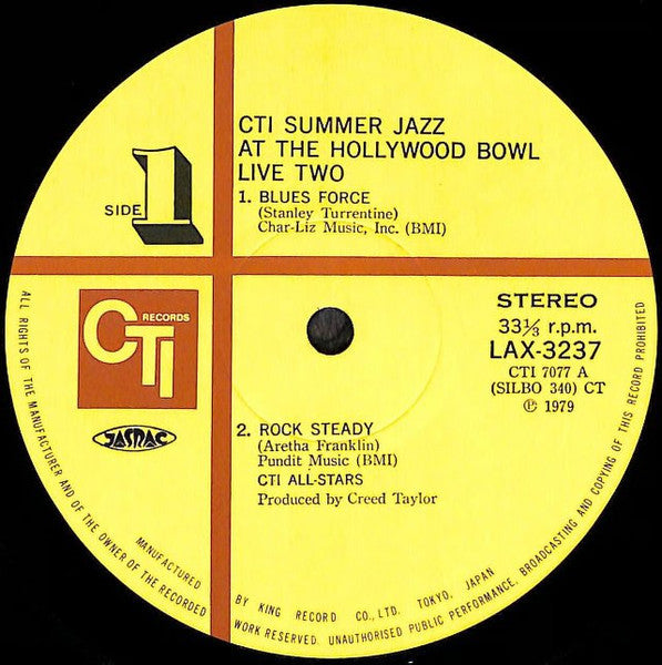 CTI All-Stars - CTI Summer Jazz At The Hollywood Bowl Live Two (Vinyl, LP, Album, Limited Edition, Stereo) Very Good (VG) / Very Good (VG)