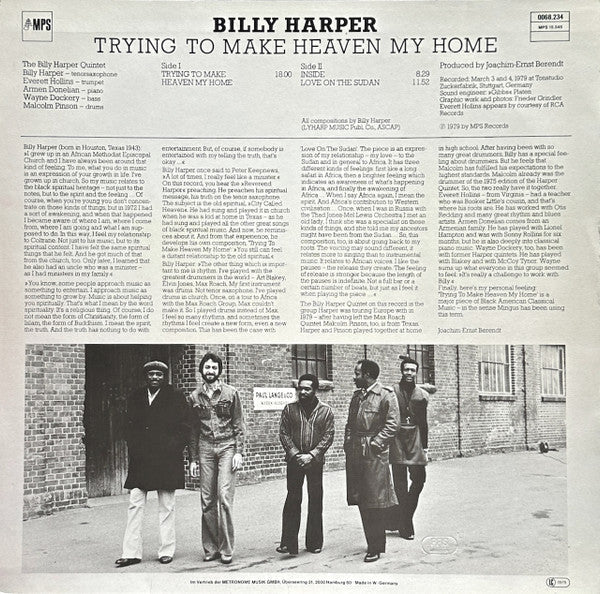 Billy Harper - Trying To Make Heaven My Home (Vinyl, LP, Album) Very Good (VG) / Very Good (VG)