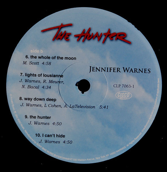 Jennifer Warnes - The Hunter (Vinyl, LP, Album, Limited Edition, Numbered, Reissue, Remastered) Very Good Plus (VG+) / Near Mint (NM or M-)