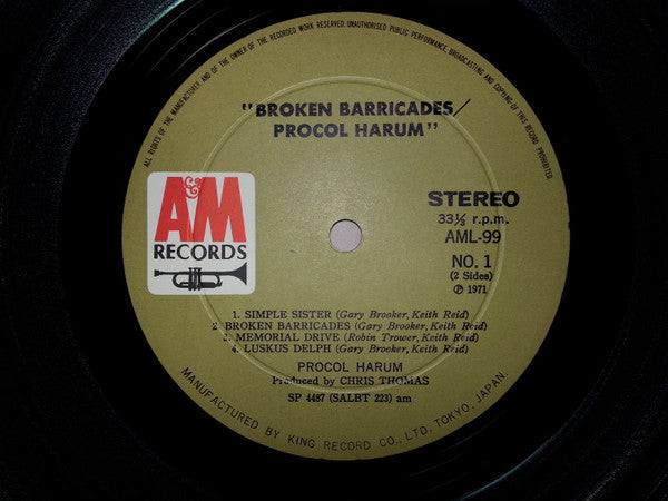 Procol Harum - Broken Barricades (Vinyl, LP, Album)
