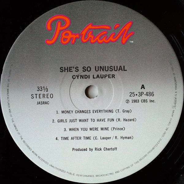 Cyndi Lauper - She's So Unusual = NY Danceteria (Vinyl, LP, Album, Stereo) Very Good Plus (VG+) / Very Good Plus (VG+)