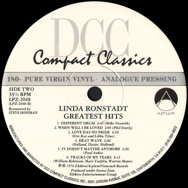Linda Ronstadt - Greatest Hits (Vinyl, LP, Compilation, Reissue, Limited Edition) Very Good Plus (VG+) / Very Good Plus (VG+)