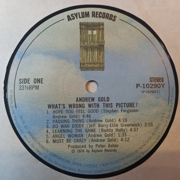 Andrew Gold - What's Wrong With This Picture? (Vinyl, LP, Album) Very Good Plus (VG+) / Very Good (VG)