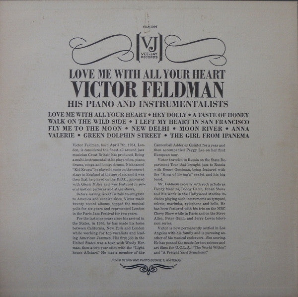 Victor Feldman - Love Me With All Your Heart (Vinyl, LP, Mono) Very Good (VG) / Good (G)