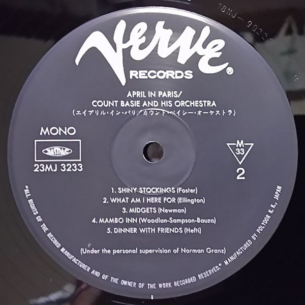 Count Basie Orchestra - April In Paris (Vinyl, LP, Album, Reissue, Mono) Very Good (VG) / Very Good Plus (VG+)
