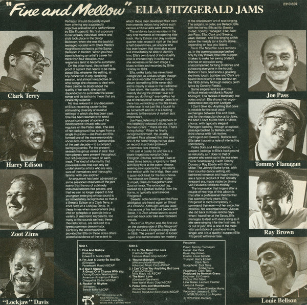 Ella Fitzgerald - Fine And Mellow (Vinyl, LP, Album) Very Good Plus (VG+) / Good Plus (G+)
