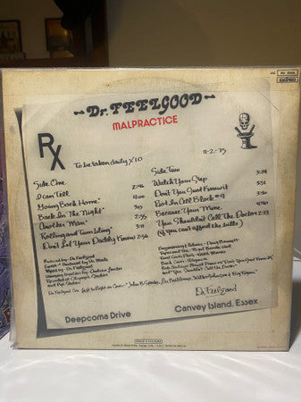 Dr. Feelgood - Malpractice (Vinyl, LP, Album, Stereo) Good Plus (G+) / Poor (P)