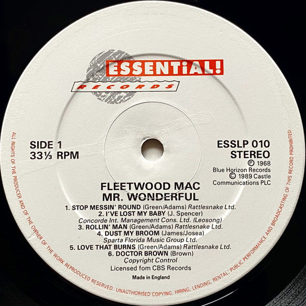 Fleetwood Mac - Mr. Wonderful (Vinyl, LP, Album, Reissue, Stereo) Near Mint (NM or M-) / Near Mint (NM or M-)