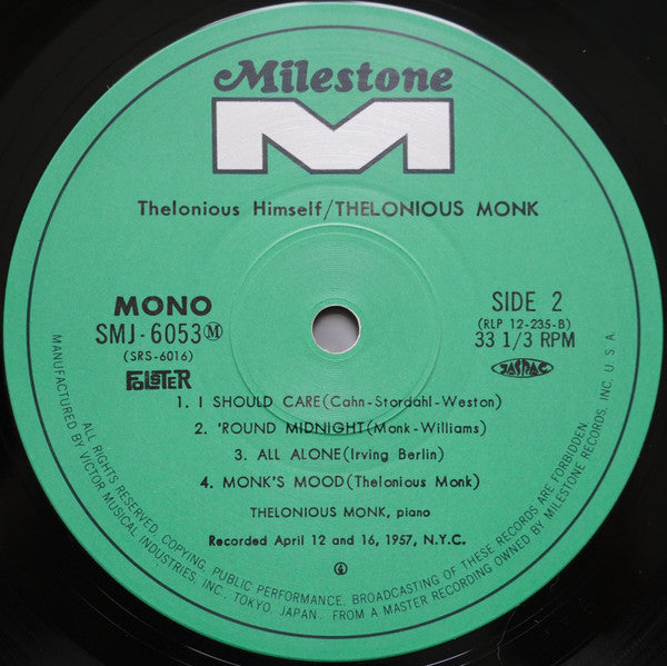Thelonious Monk - Thelonious Himself (Vinyl, LP, Album, Reissue, Mono)